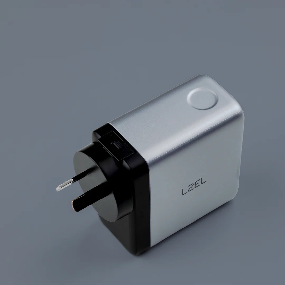 LZEL 100W GaN Travel Charger with 3-Port PD Digital Display & UK/EU/AU Plugs