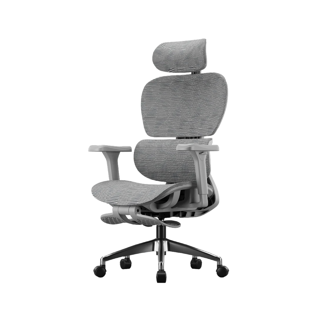 Ergonomic Office Chair – Footrest, Sliding Mechanism, Class 4 Gas Lift | Light Gray