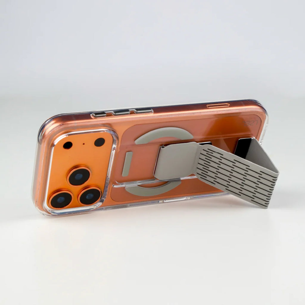 LZEL Clearmag Kickstand Clear Strap Magsafe With Enhanced Edge Protection Case For iPhone 17 Pro