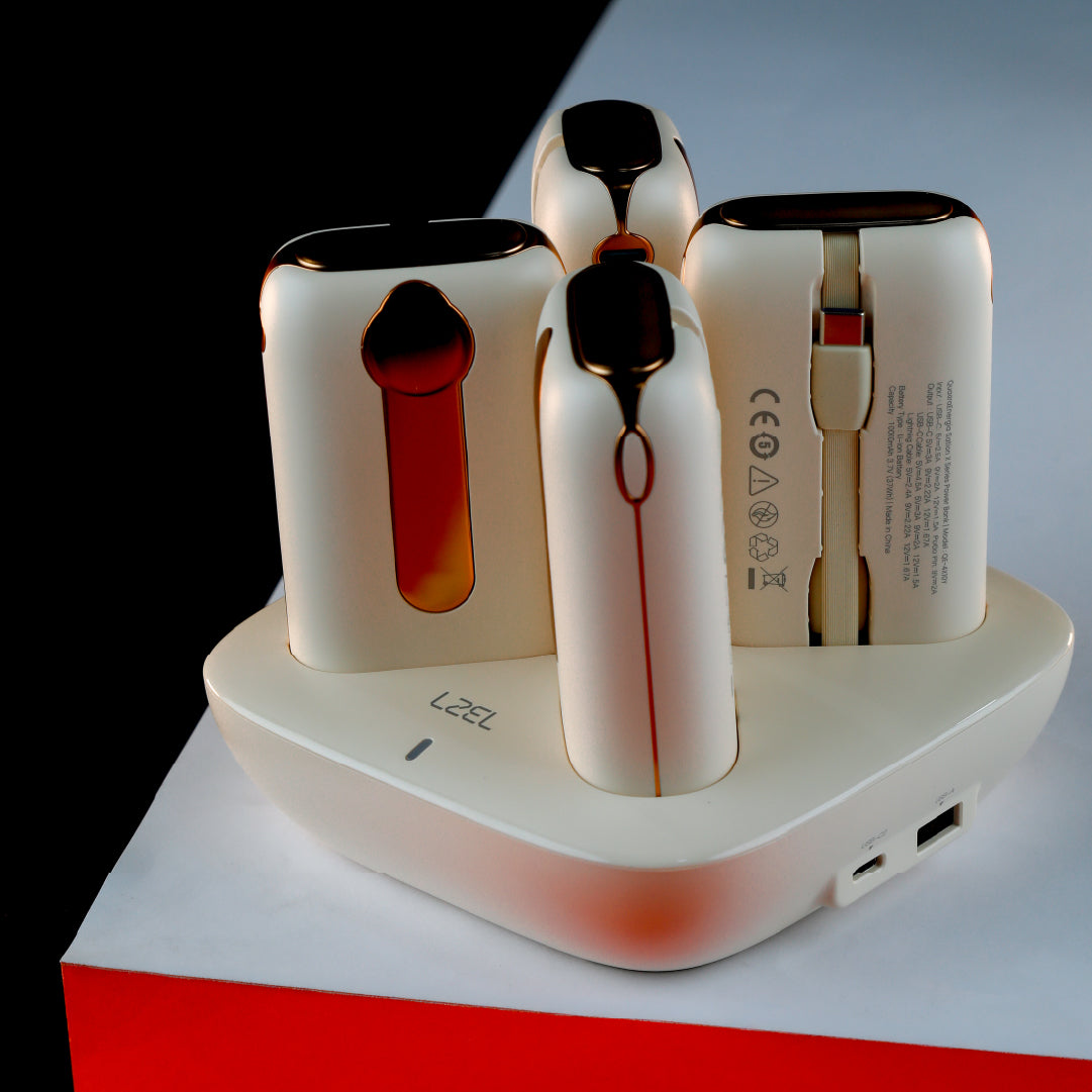 LZEL Quadra Energia X Station 10000mAh Charging Station Built In Cable Lightning And Type-C