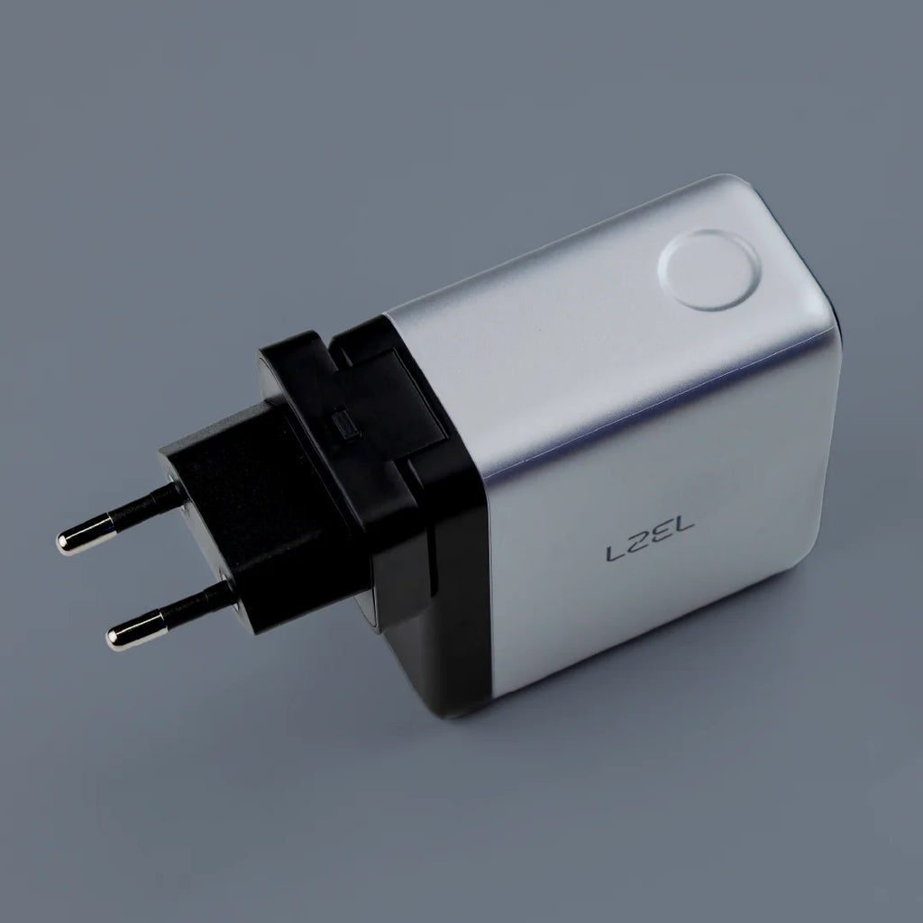LZEL 100W GaN Travel Charger with 3-Port PD Digital Display & UK/EU/AU Plugs