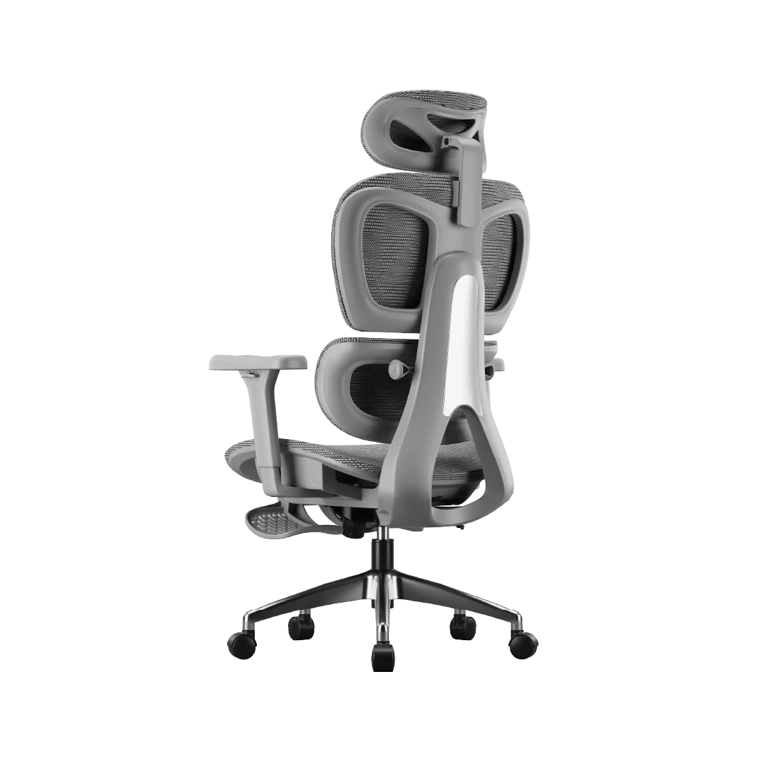 Ergonomic Office Chair – Footrest, Sliding Mechanism, Class 4 Gas Lift | Light Gray