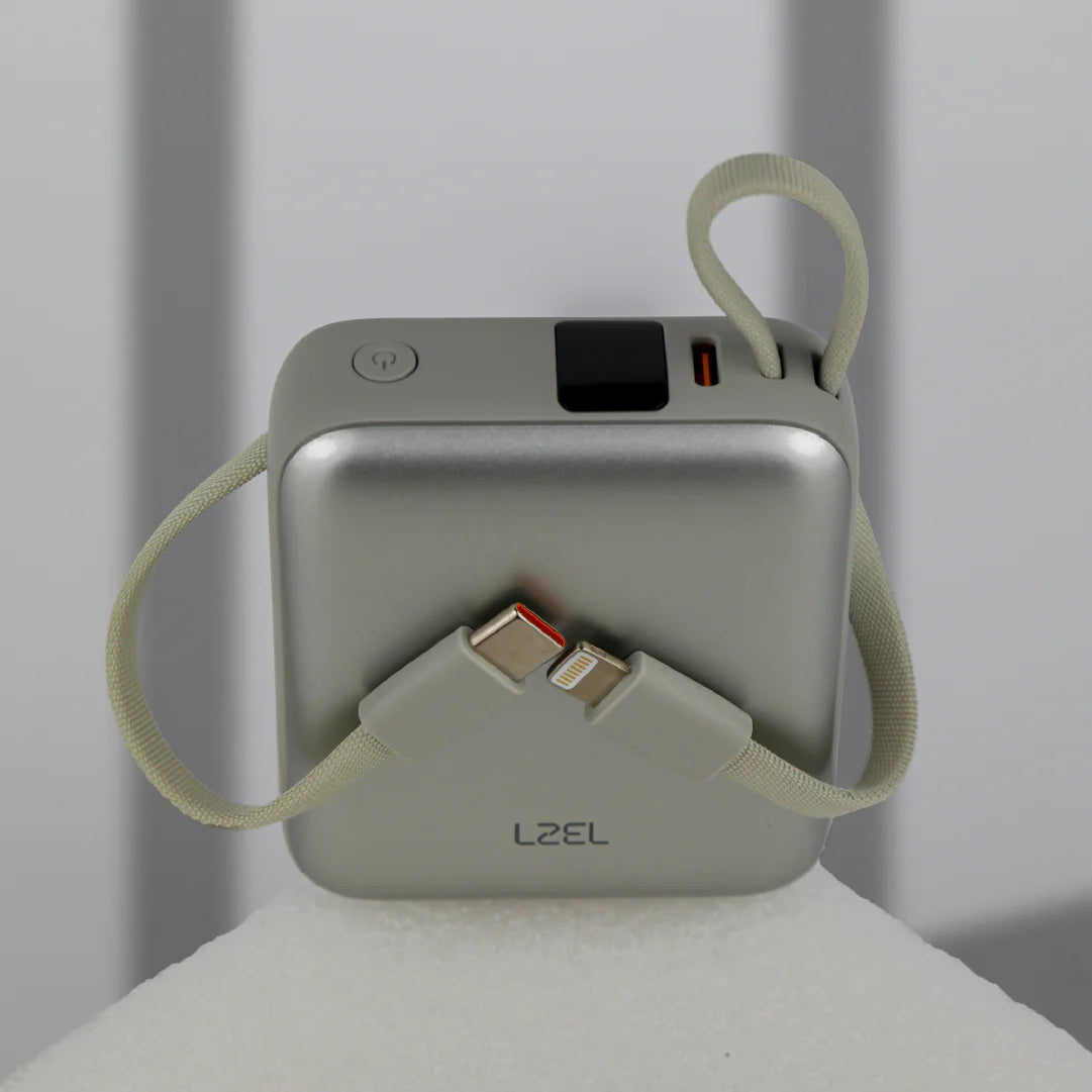 LZEL Neurode Sync Mini 10000Mah  Pd3.0 & Qc 3.0 | 22.5W | Built-In Type-C & Lighting Power Bank
