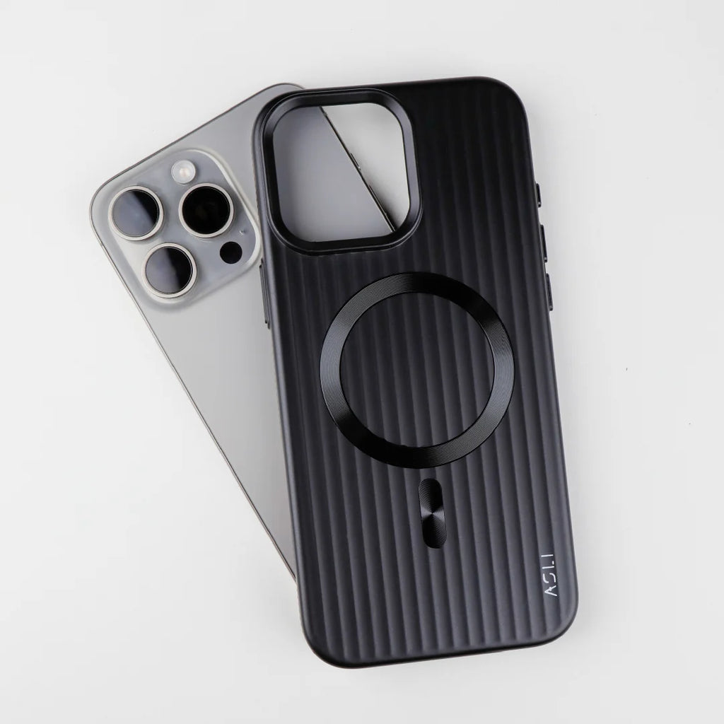 ASLI Corrugared Ridge Premium Metalic Case With Enhanced Camera Protection Case For iPhone 16 Pro Max