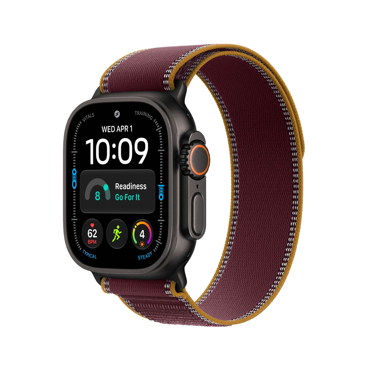 Apple Watch Ultra 4 GPS + Cellular 49mm Black Titanium with Burgundy Trail Loop | M/L