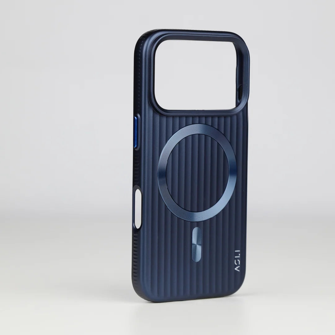 ASLI Corrugared Ridge Premium Metalic Case With Enhanced Camera Protection Case For iPhone 17 Pro Max