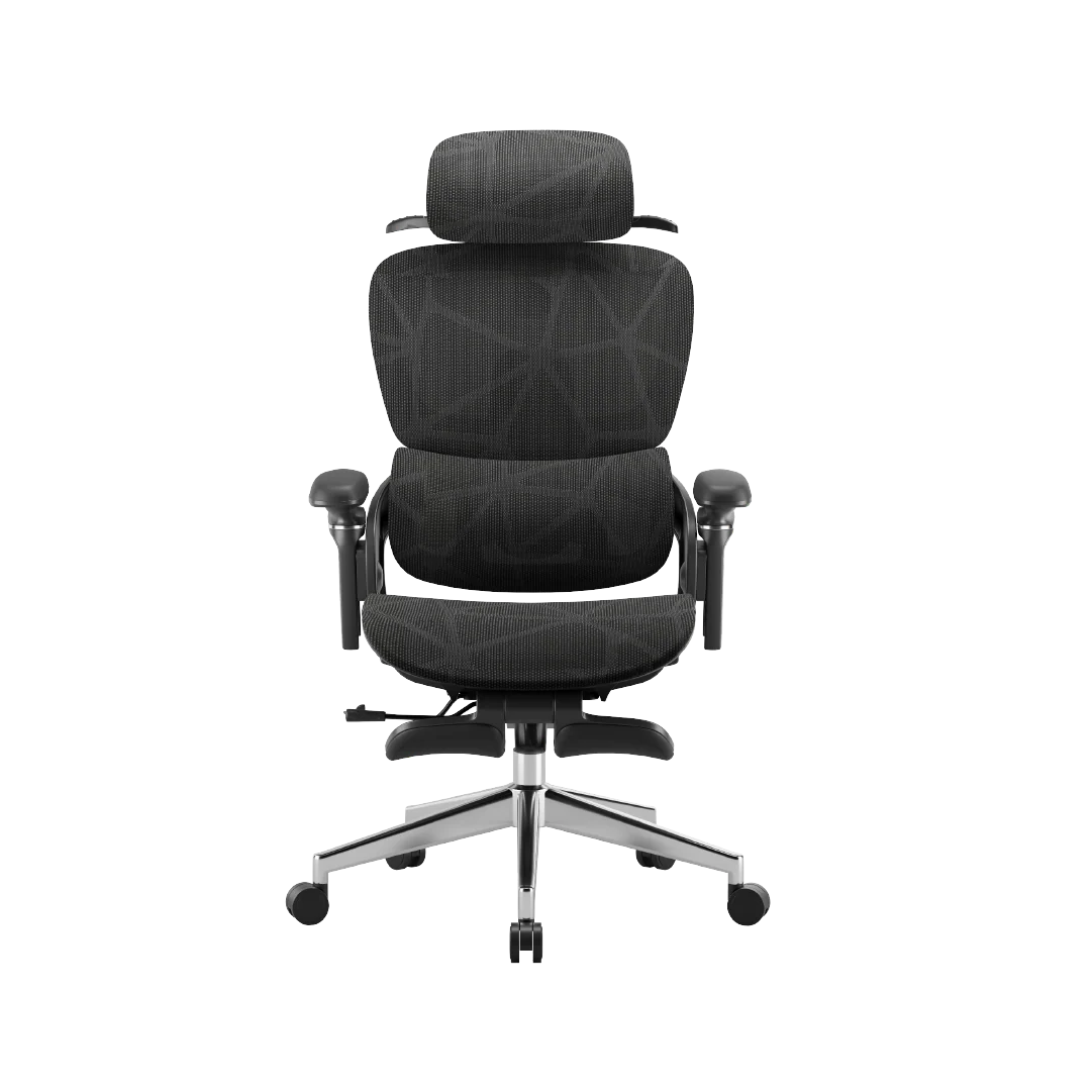 Ergonomic Office Chair – Footrest, Sliding Mechanism, Class 4 Gas Lift | Black