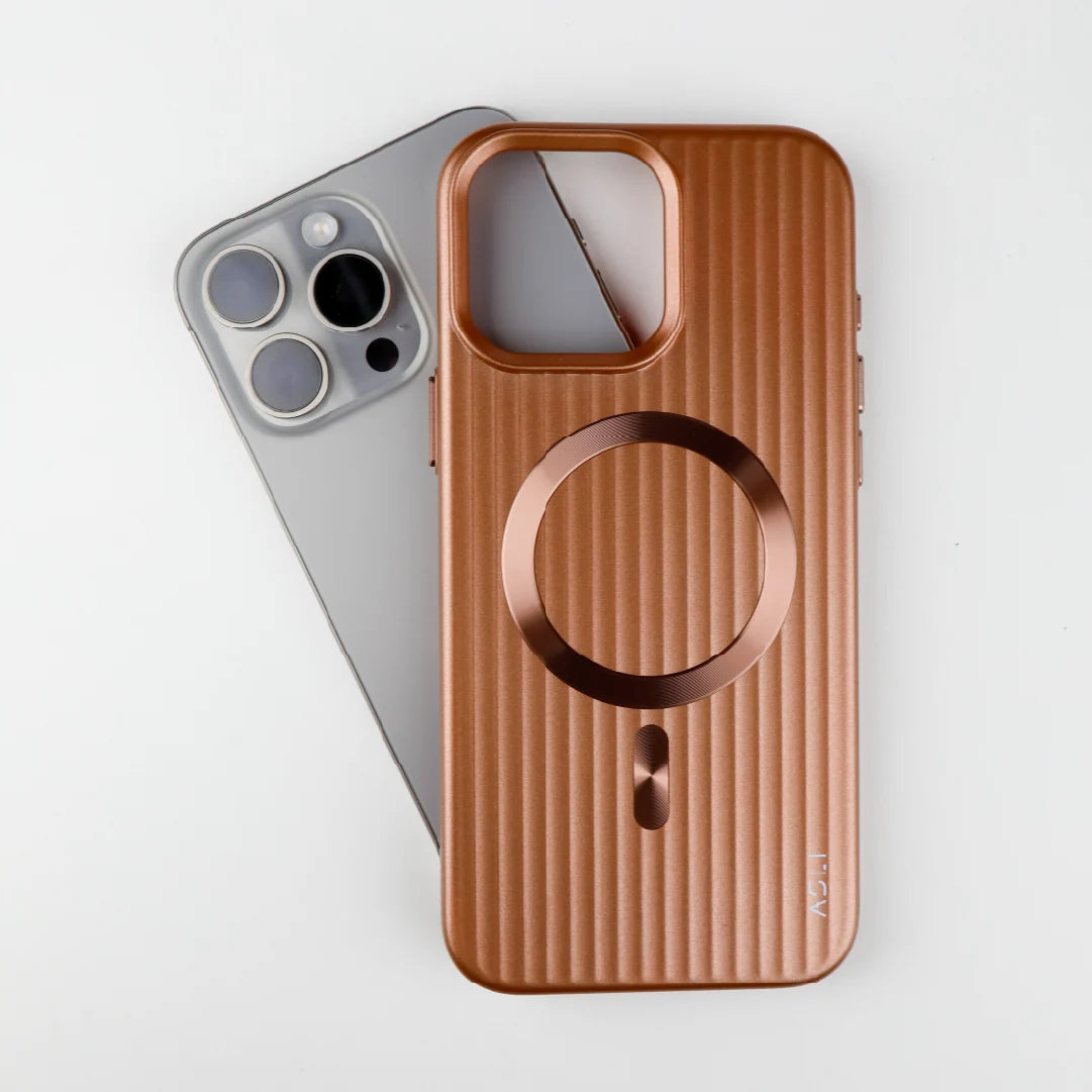 ASLI Corrugared Ridge Premium Metalic Case With Enhanced Camera Protection Case For iPhone 16 Pro