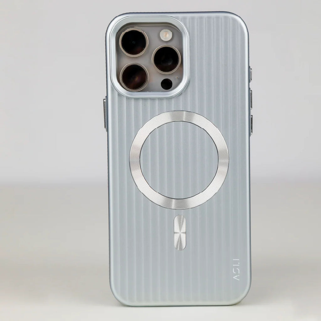 ASLI Corrugared Ridge Premium Metalic Case With Enhanced Camera Protection Case For iPhone 16 Pro Max