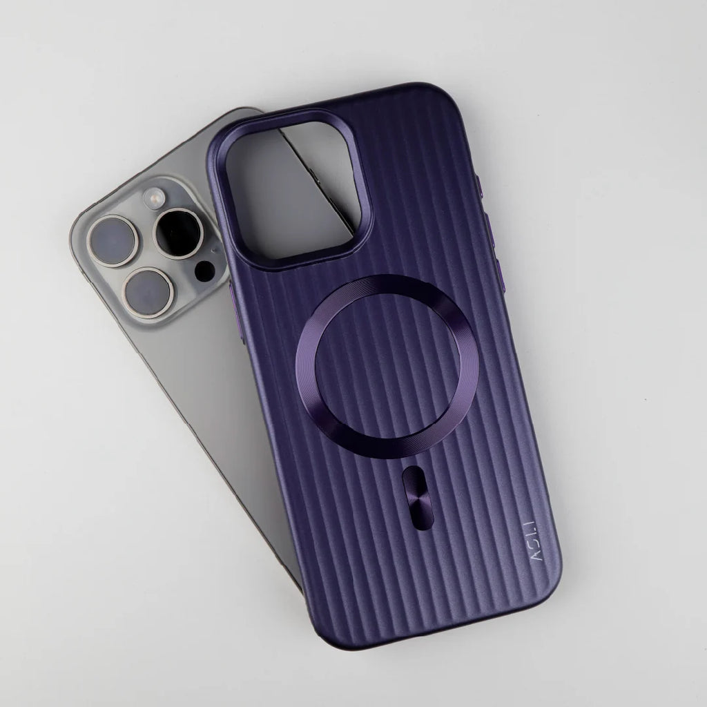 ASLI Corrugared Ridge Premium Metalic Case With Enhanced Camera Protection Case For iPhone 16 Pro Max