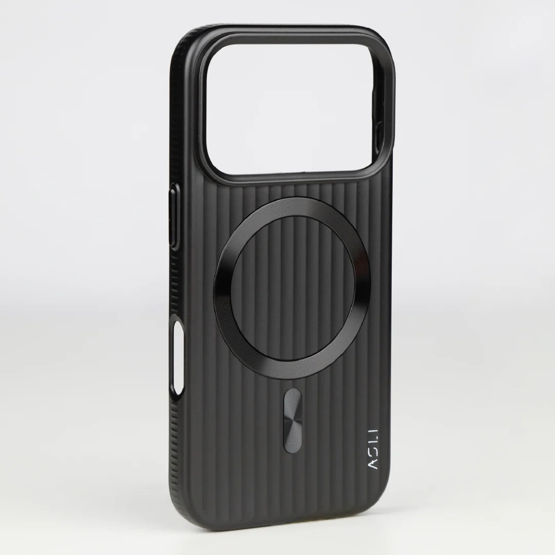 ASLI Corrugared Ridge Premium Metalic Case With Enhanced Camera Protection Case For iPhone 17 Pro Max