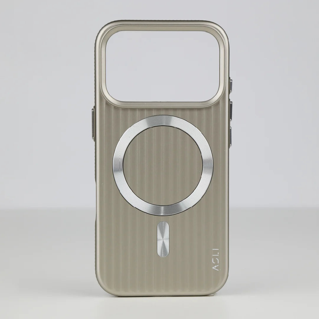 ASLI Corrugared Ridge Premium Metalic Case With Enhanced Camera Protection Case For iPhone 17 Pro Max