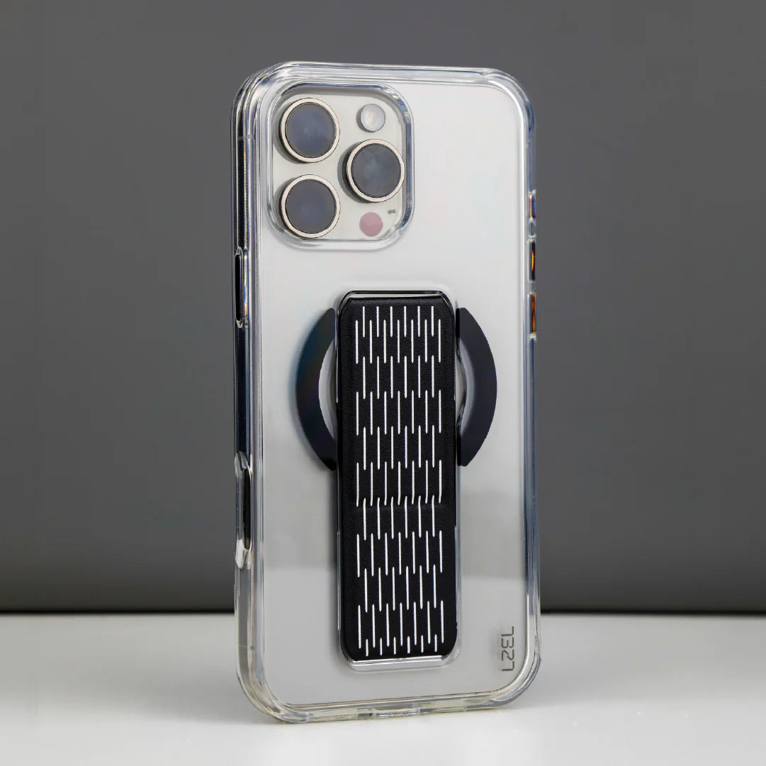 LZEL Clearmag Kickstand Clear Strap Magsafe With Enhanced Edge Protection Case For iPhone 16 Pro