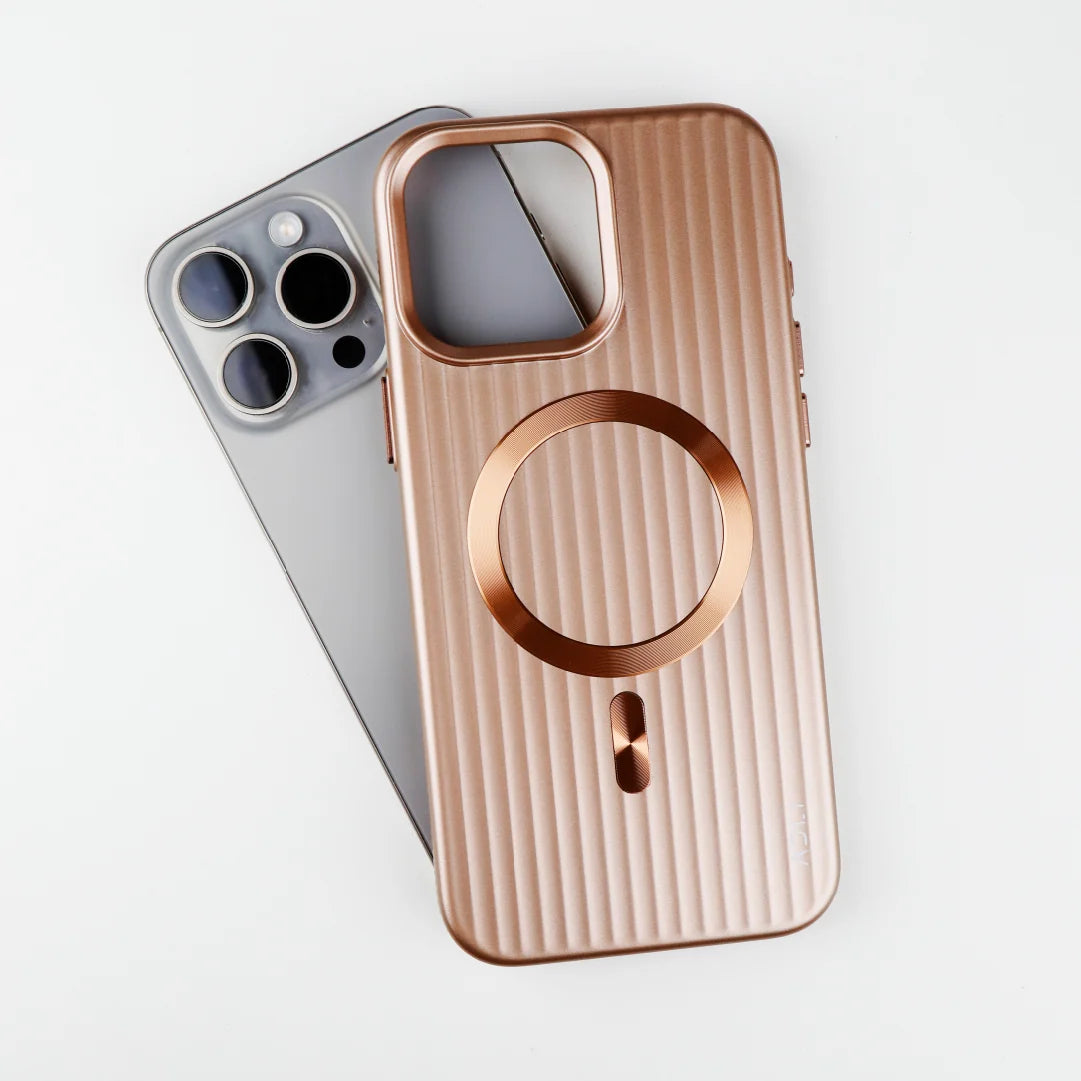 ASLI Corrugared Ridge Premium Metalic Case With Enhanced Camera Protection Case For iPhone 16 Pro