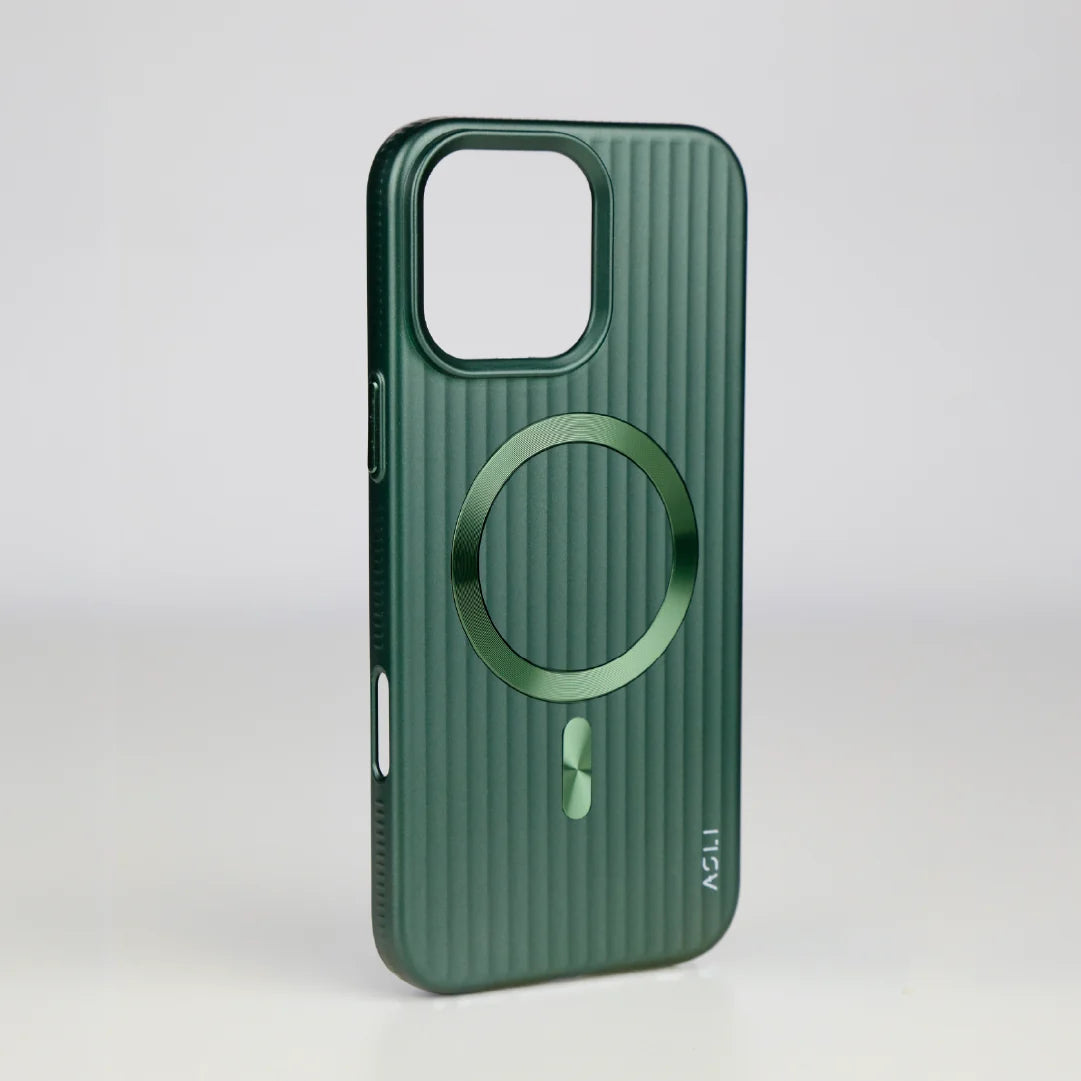 ASLI Corrugared Ridge Premium Metalic Case With Enhanced Camera Protection Case For iPhone 16 Pro Max