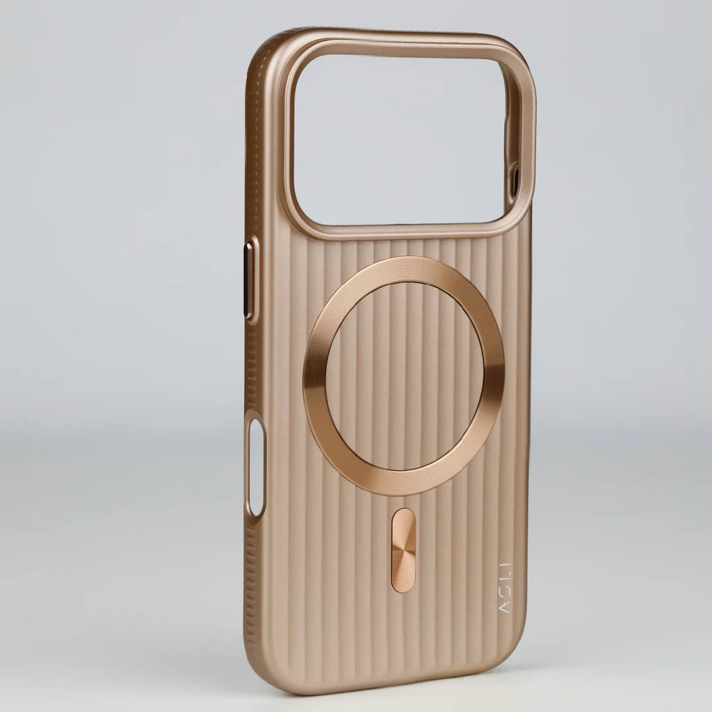 ASLI Corrugared Ridge Premium Metalic Case With Enhanced Camera Protection Case For iPhone 17 Pro