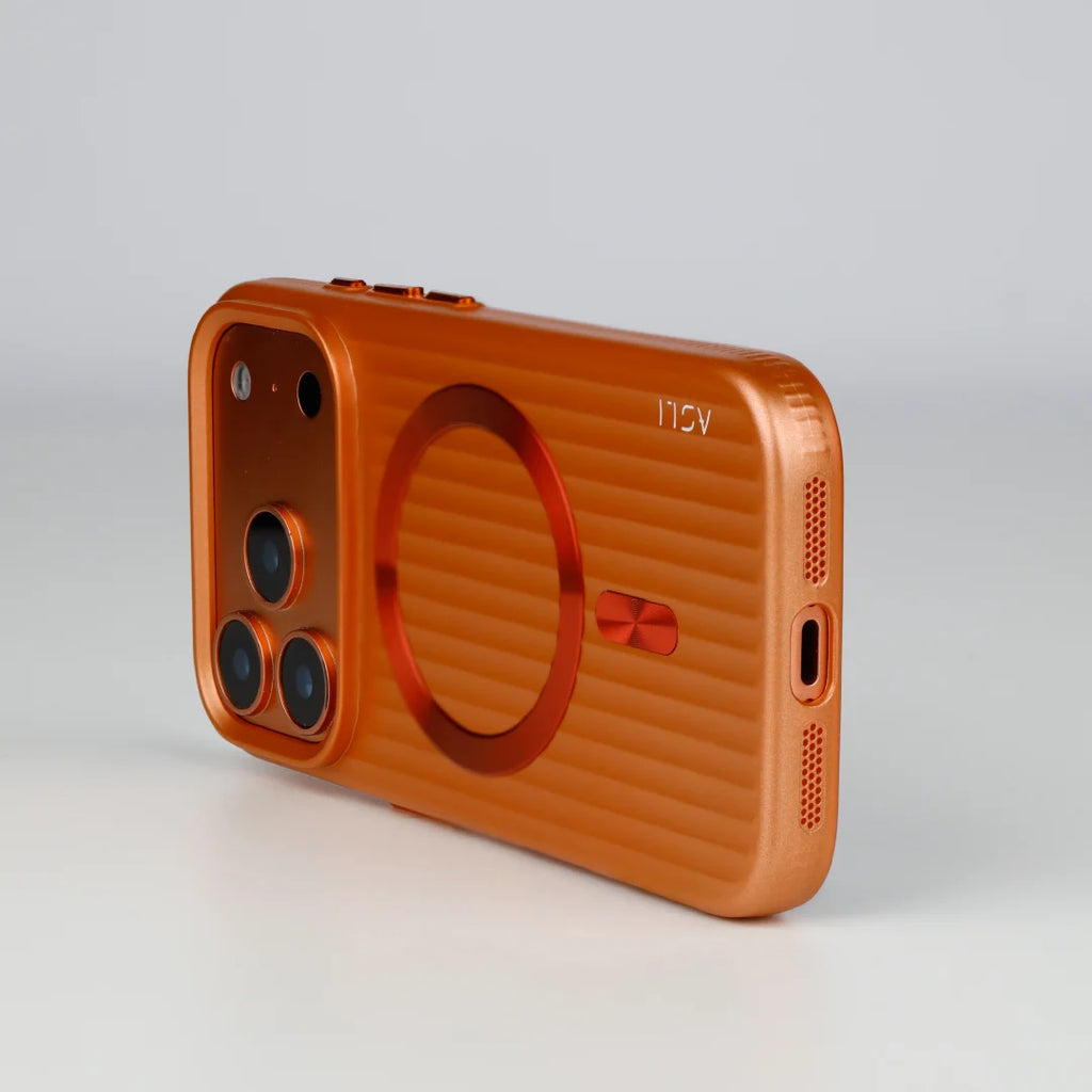 ASLI Corrugared Ridge Premium Metalic Case With Enhanced Camera Protection Case For iPhone 17 Pro