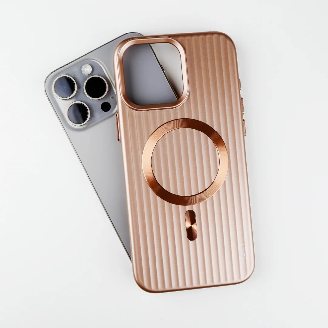 ASLI Corrugared Ridge Premium Metalic Case With Enhanced Camera Protection Case For iPhone 16 Pro