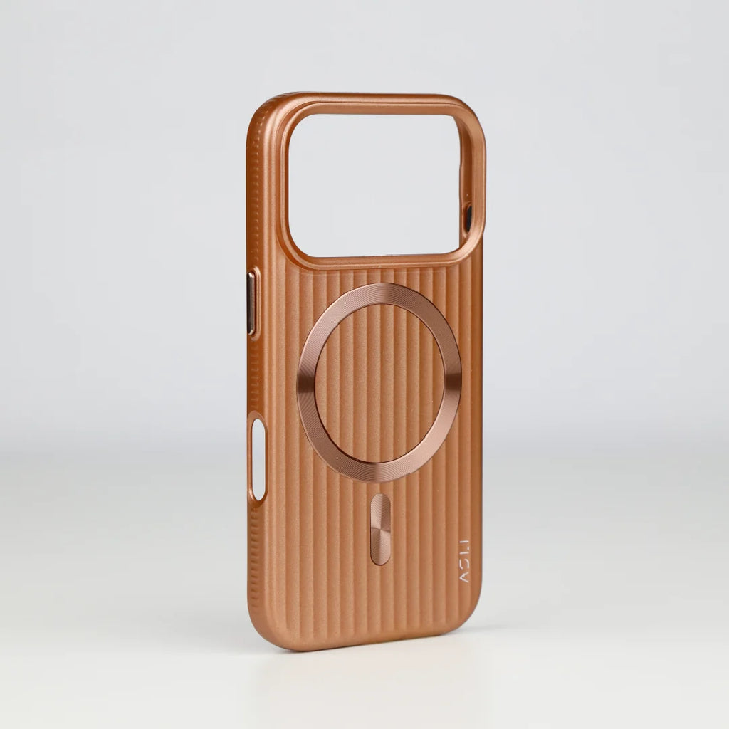 ASLI Corrugared Ridge Premium Metalic Case With Enhanced Camera Protection Case For iPhone 17 Pro