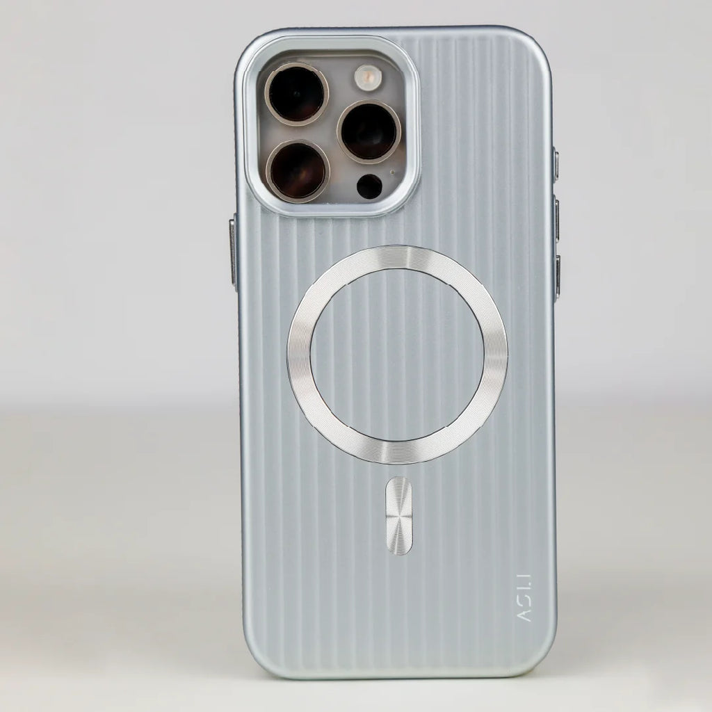 ASLI Corrugared Ridge Premium Metalic Case With Enhanced Camera Protection Case For iPhone 16 Pro Max