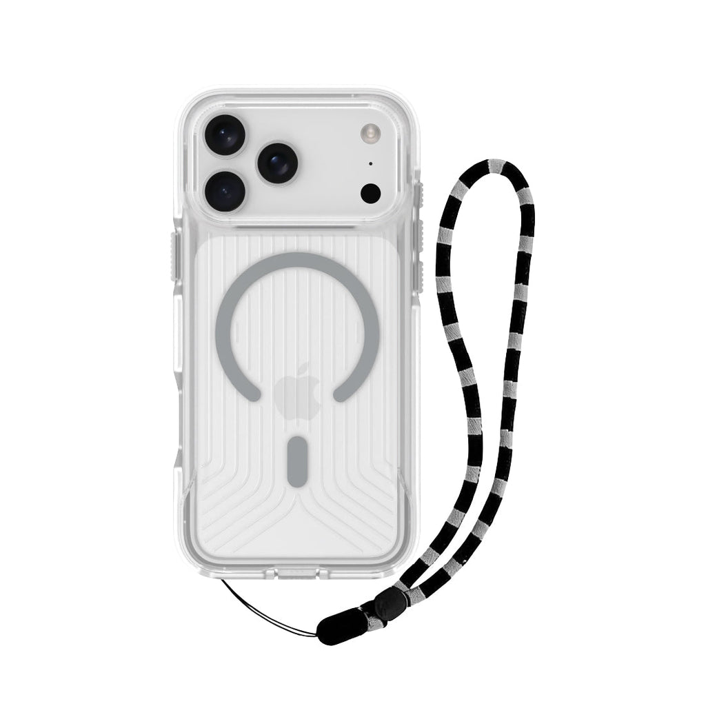 Asli Global LanyardMag MagSafe Case for iPhone 17 Pro â€“ Built-In Lanyard | Clear/Gray