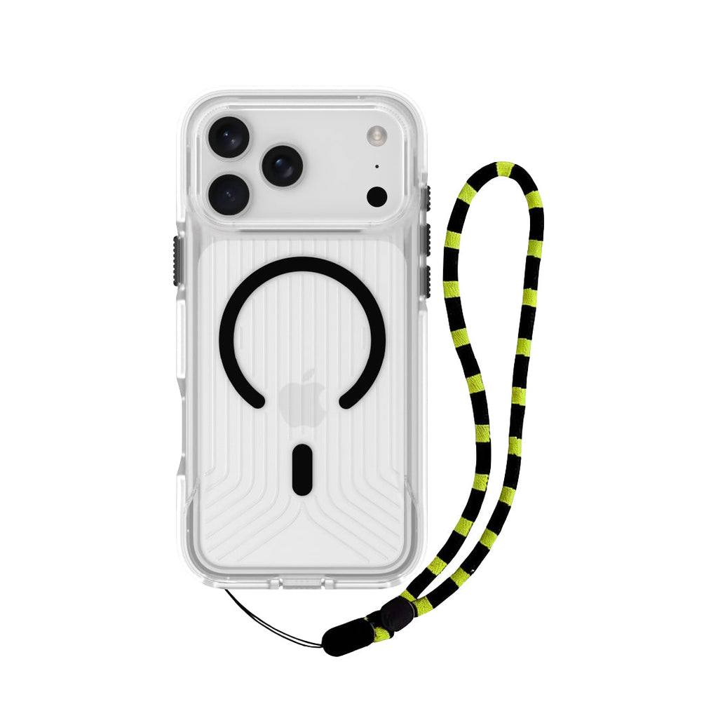 Asli Global LanyardMag MagSafe Case for iPhone 17 Pro â€“ Built-In Lanyard | Clear/Black