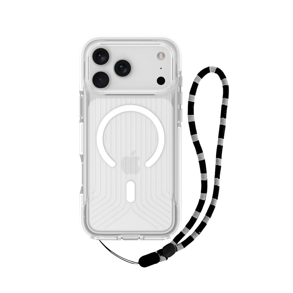 Asli Global LanyardMag MagSafe Case for iPhone 17 Pro â€“ Built-In Lanyard | Clear/White