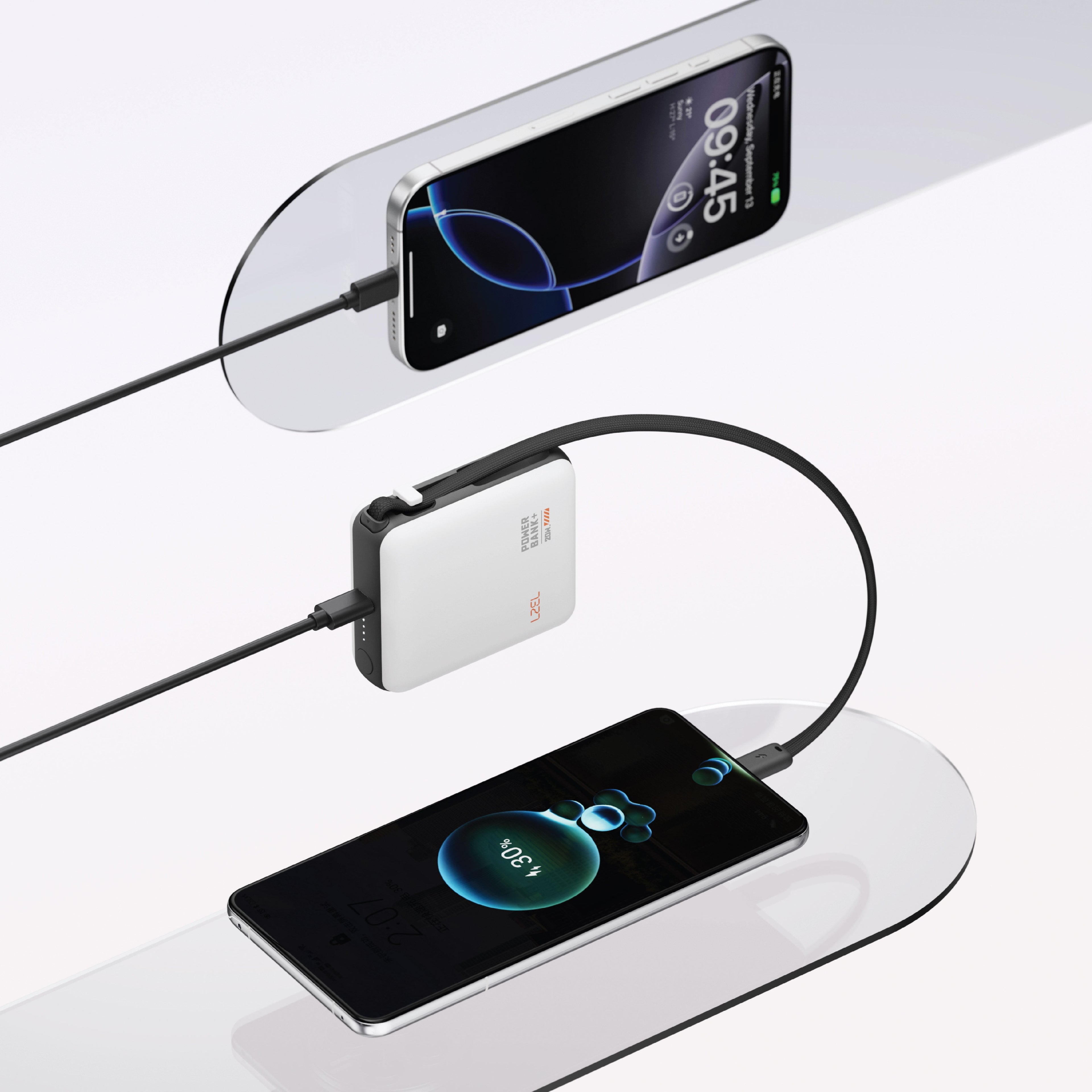 LZEL ZenoFlex Volt Mini 10000mAh PD Power Bank â€“ 20W Output / 18W Input | White
