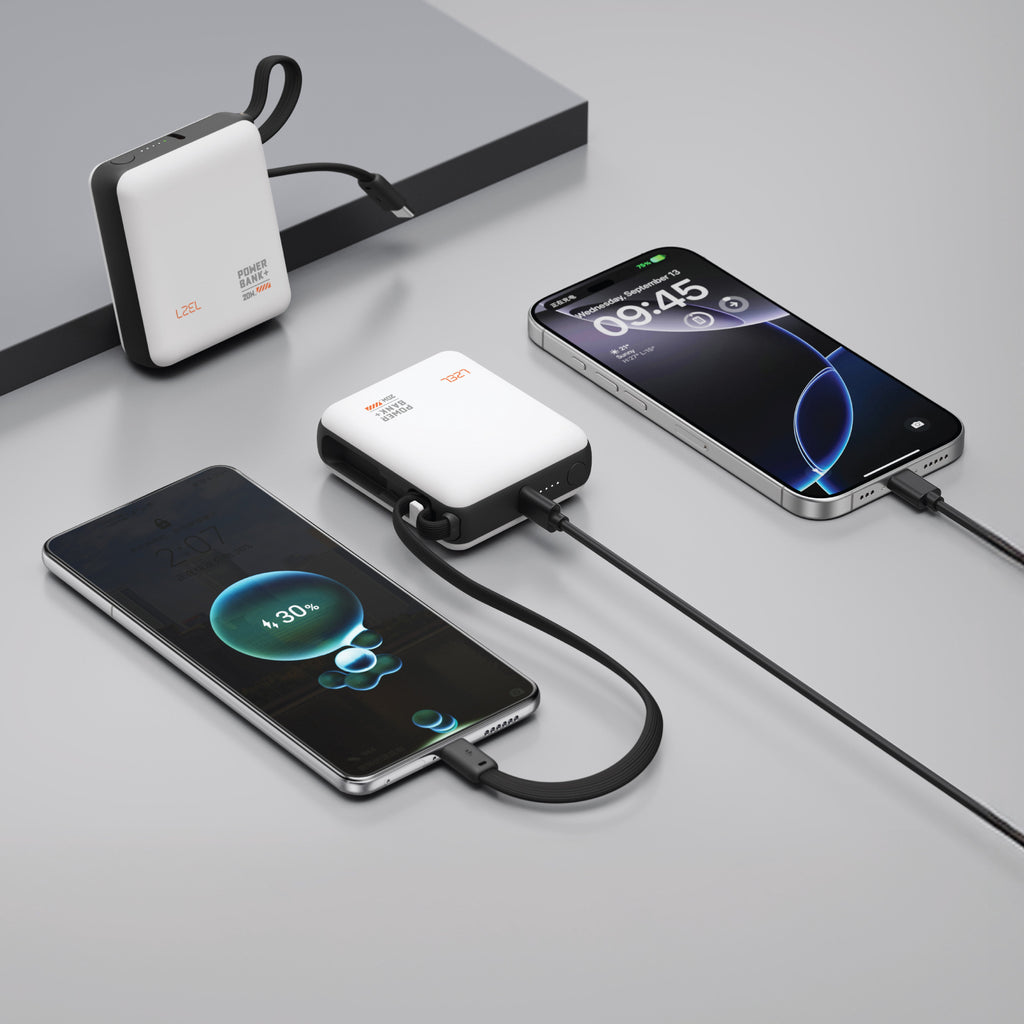 LZEL ZenoFlex Volt Mini 10000mAh PD Power Bank â€“ 20W Output / 18W Input | White
