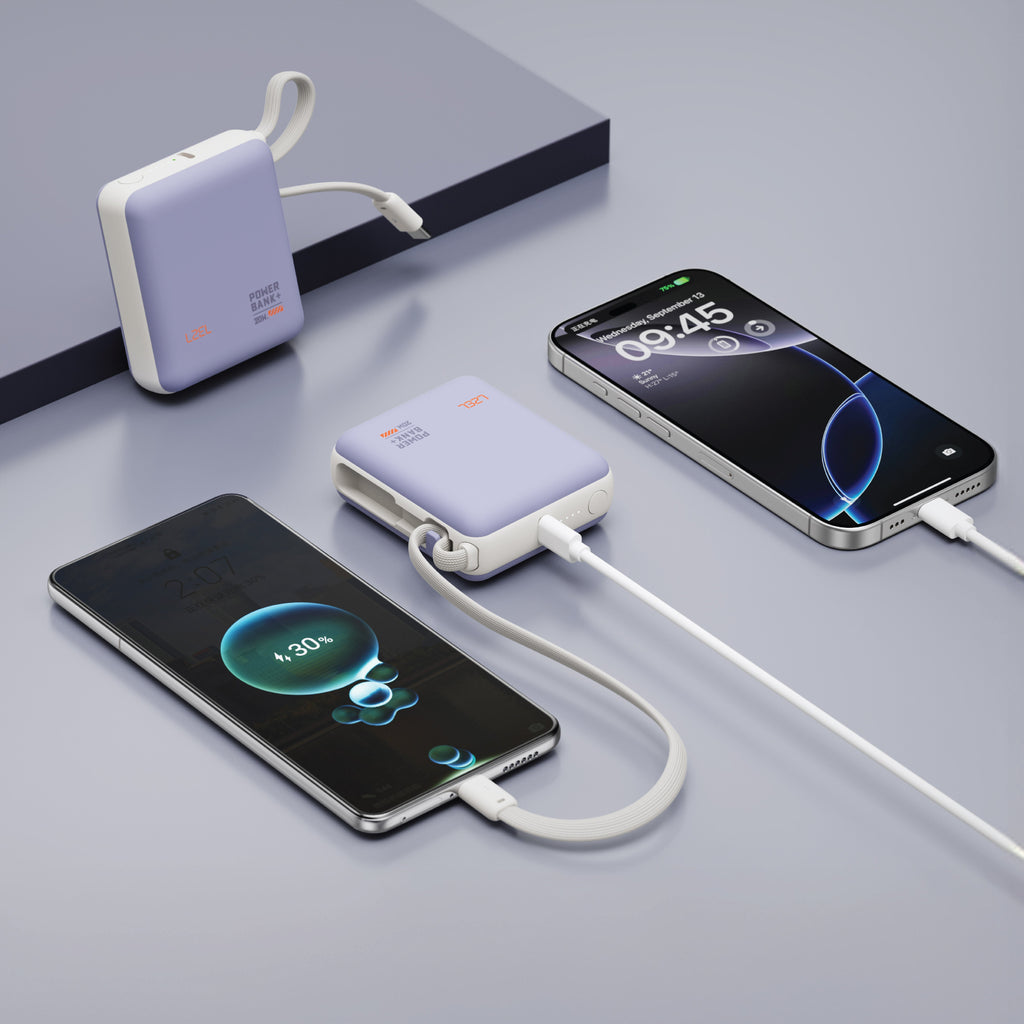 LZEL ZenoFlex Volt Mini 10000mAh PD Power Bank â€“ 20W Output / 18W Input | White