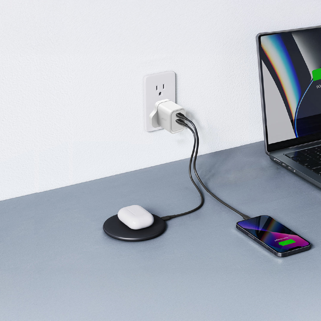 Asli Global Thundervolt Surge 35W Power Delivery GaN Dual USB Wall Charger | White