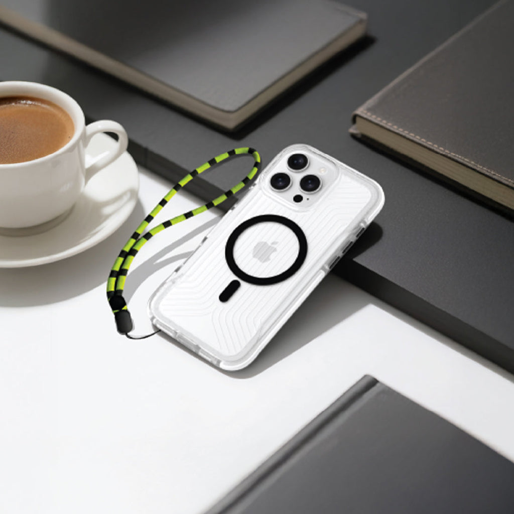 Asli Global LanyardMag MagSafe Case for iPhone 16 Pro Max â€“ Built-In Lanyard | Clear/Black