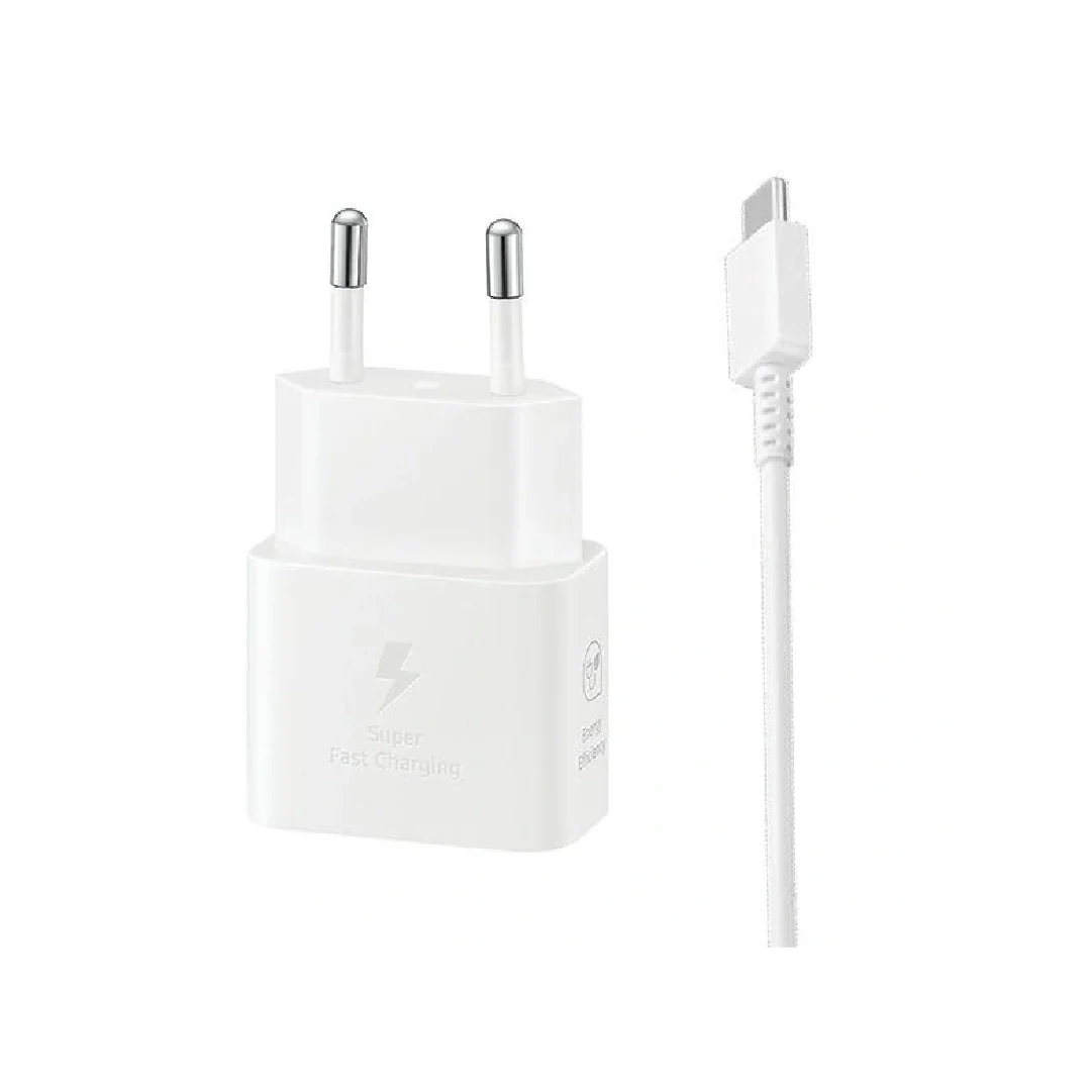 Samsung wall charger 25W Fast Charge + USB-C / USB-C cable | White