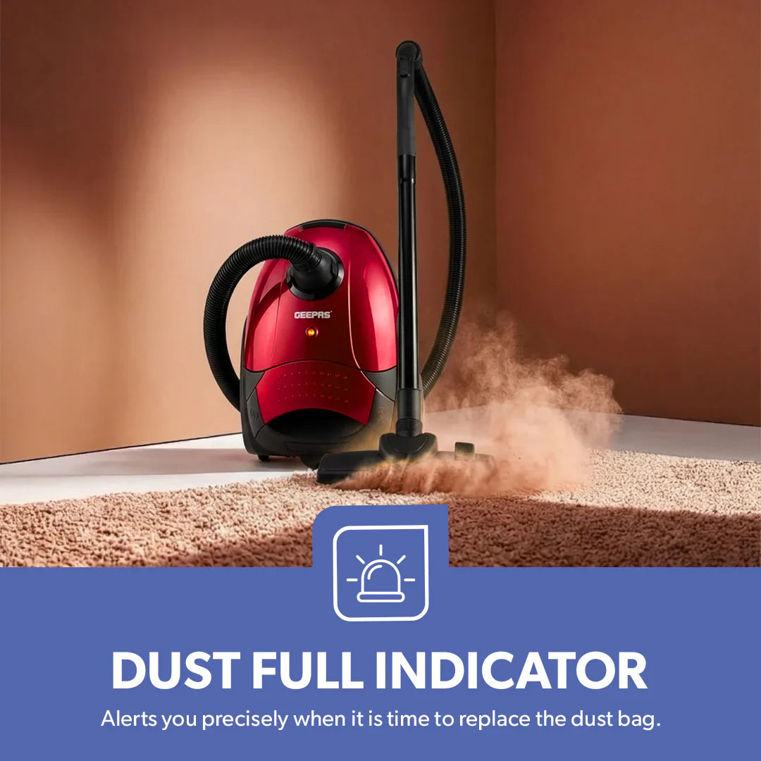 Geepas Vacuum Cleaner â?? 2200W, 1.5L, Low Noise, Dust Indicator, Compact