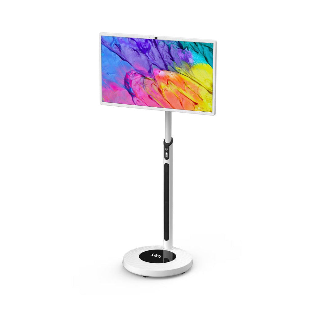 LZEL 32" FHD IPS Android 12/13 Touch Monitor | High-Capacity 15000mAh Battery, Octa-Core, 8흯, 4G LTE | Off-White & Dark Gray