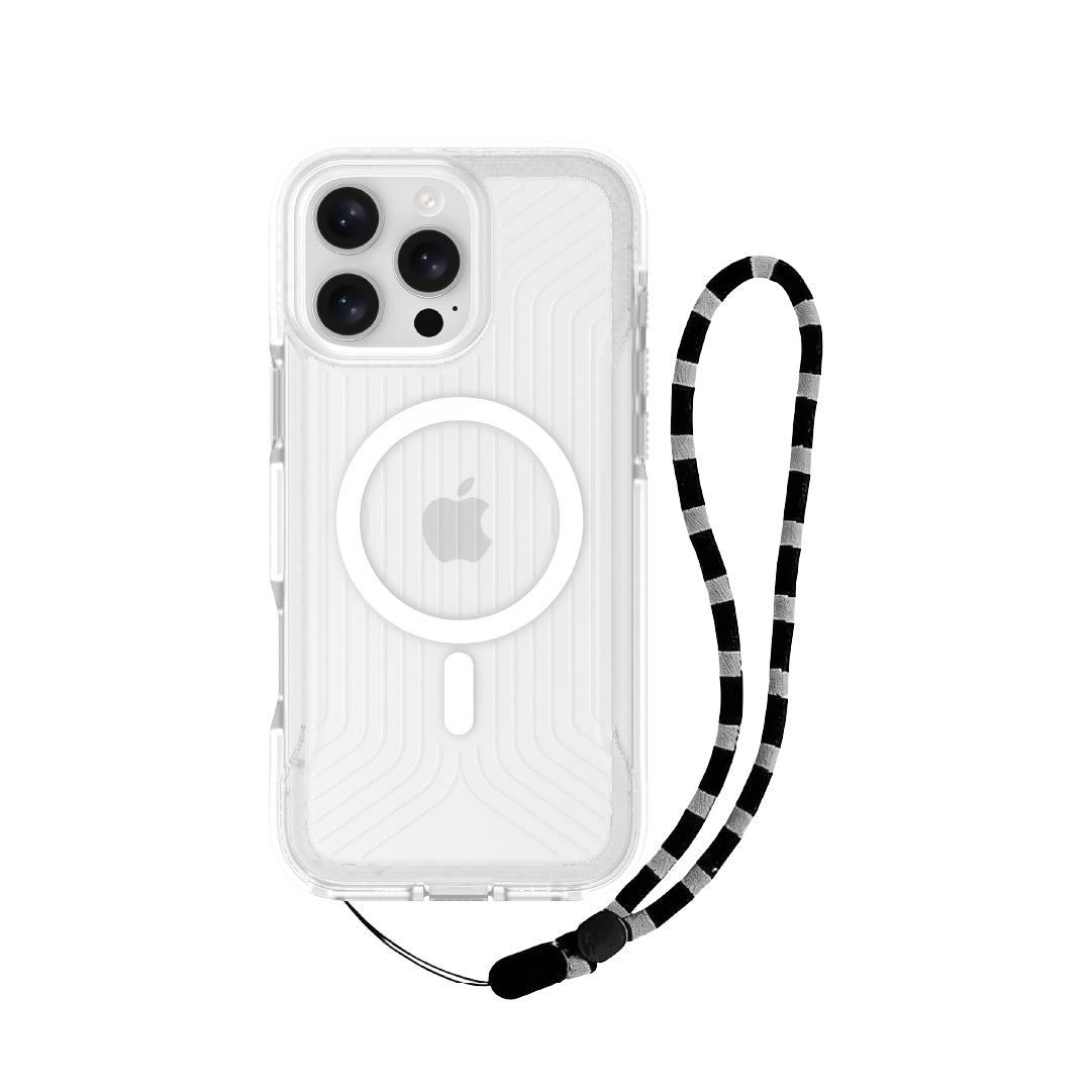 Asli Global LanyardMag MagSafe Case for iPhone 16 Pro Max â€“ Built-In Lanyard | Clear/White