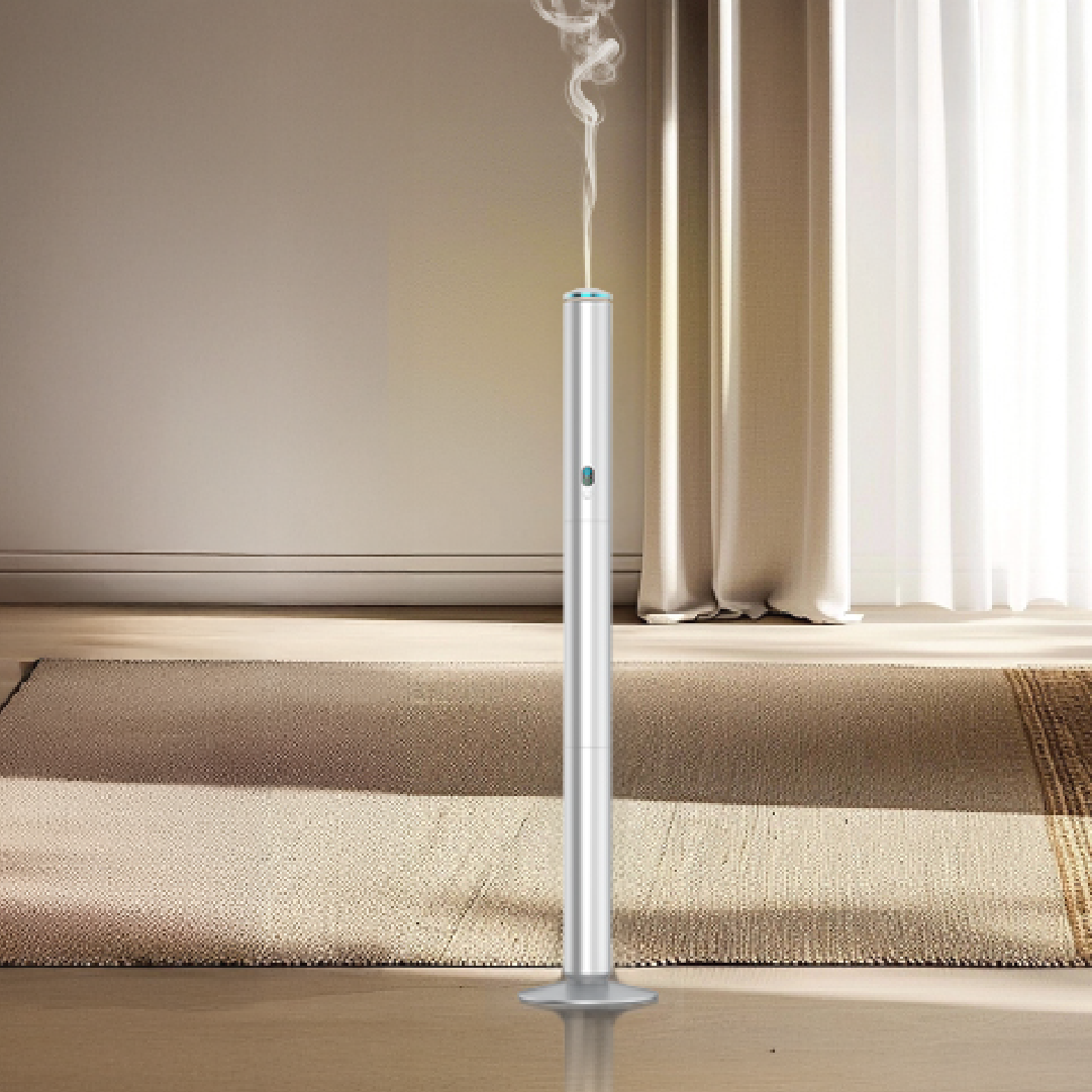 LZEL Aroma Diffuser Aromavista Serenity Prestige Scent Diffuser Waterless Nebulizer Aroma Diffuser, 2000sqft | Silver