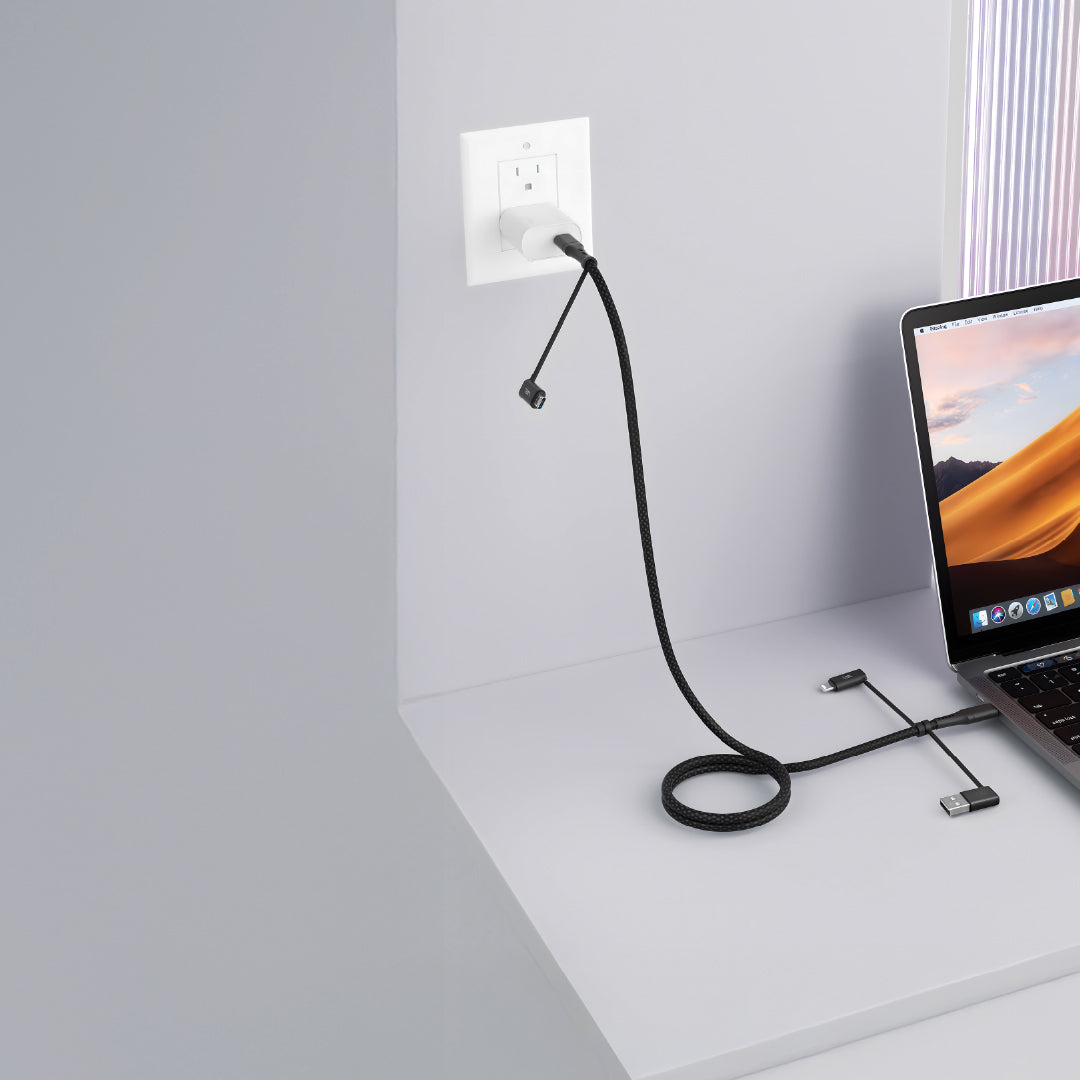 LZEL Celeris PowerQuint 5-in-1 Braided Fast Charging Cable | Black