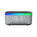 LZEL SonicGlow Wake Multifunctional Speaker – Alarm Clock & Wireless Charging Dock | Bamboo/Gray