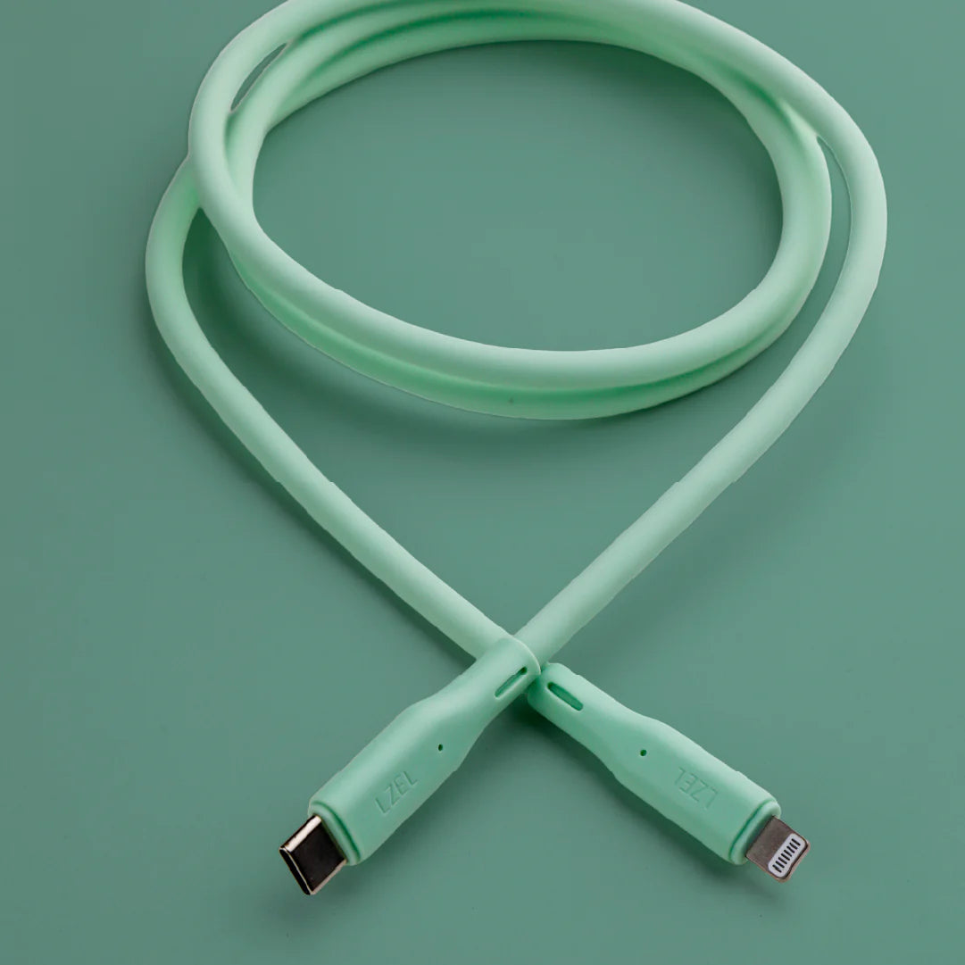 LZEL Celeris Silox CXL Soft Silicone USB-C to Lightning Cable, 480Mbps, 60W Max, 2m