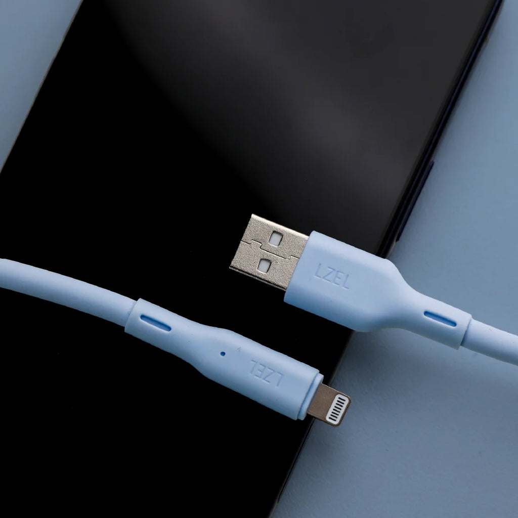 LZEL Celeris Silox CXL Soft Silicone USB-A to Lightning Cable, 480Mbps, 15W Max, 2m