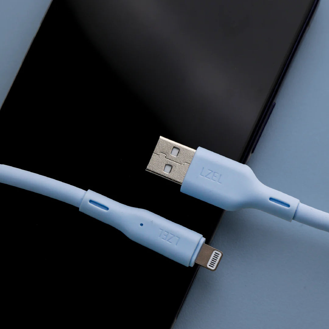 LZEL Celeris Silox CXL Soft Silicone USB-A to Lightning Cable, 480Mbps, 15W Max, 2m