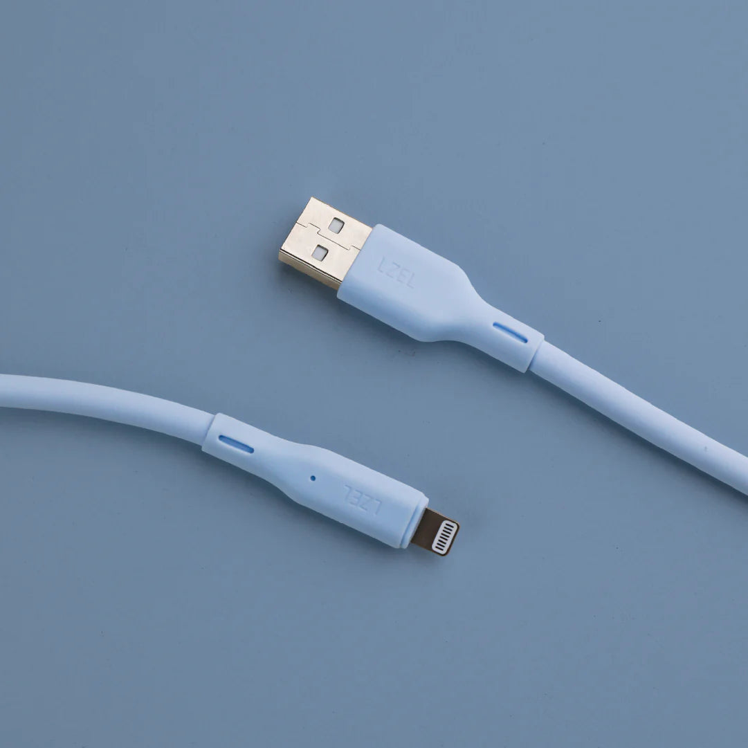 LZEL Celeris Silox CXL Soft Silicone USB-A to Lightning Cable, 480Mbps, 15W Max, 2m