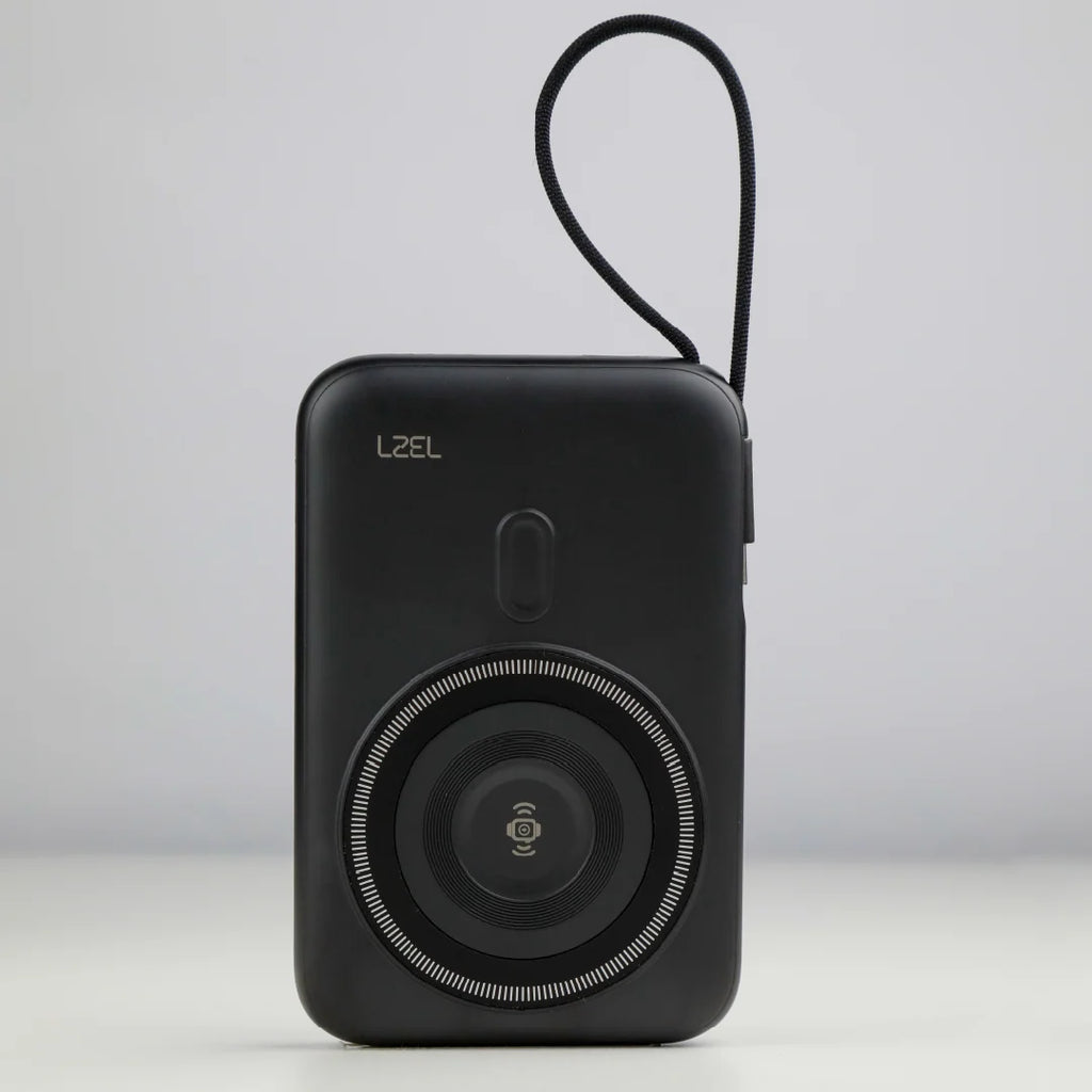LZEL PentaEnergia Station - 5X 10,000mAh Wireless Power Bank & Charging Dock with Built-in Cable | Black