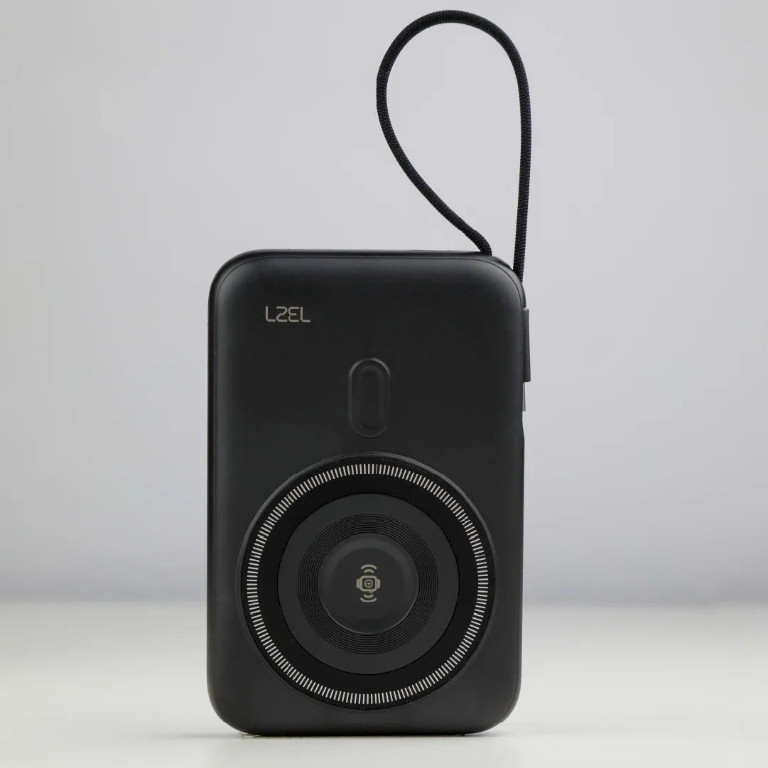 LZEL PentaEnergia Station - 5X 10,000mAh Wireless Power Bank & Charging Dock with Built-in Cable | Black