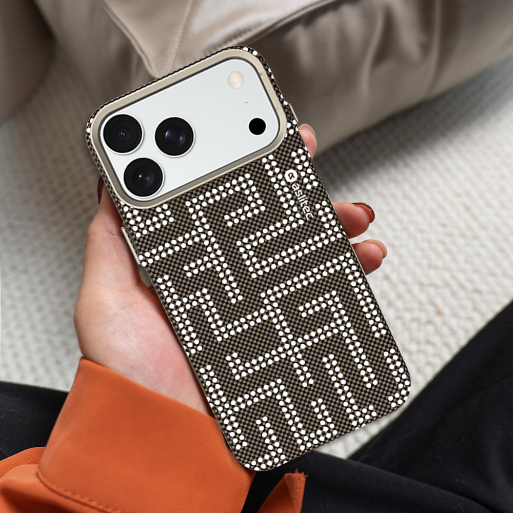 aslitec MAZEMAG MagSafe Case with Metal Accents & Maze Pattern for iPhone 18 Pro