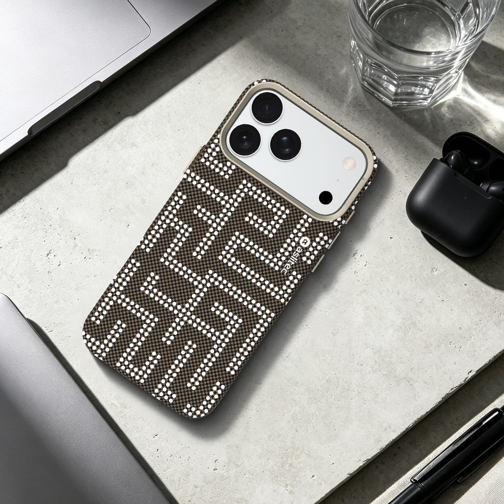 aslitec MAZEMAG MagSafe Case with Metal Accents & Maze Pattern for iPhone 18 Pro Max