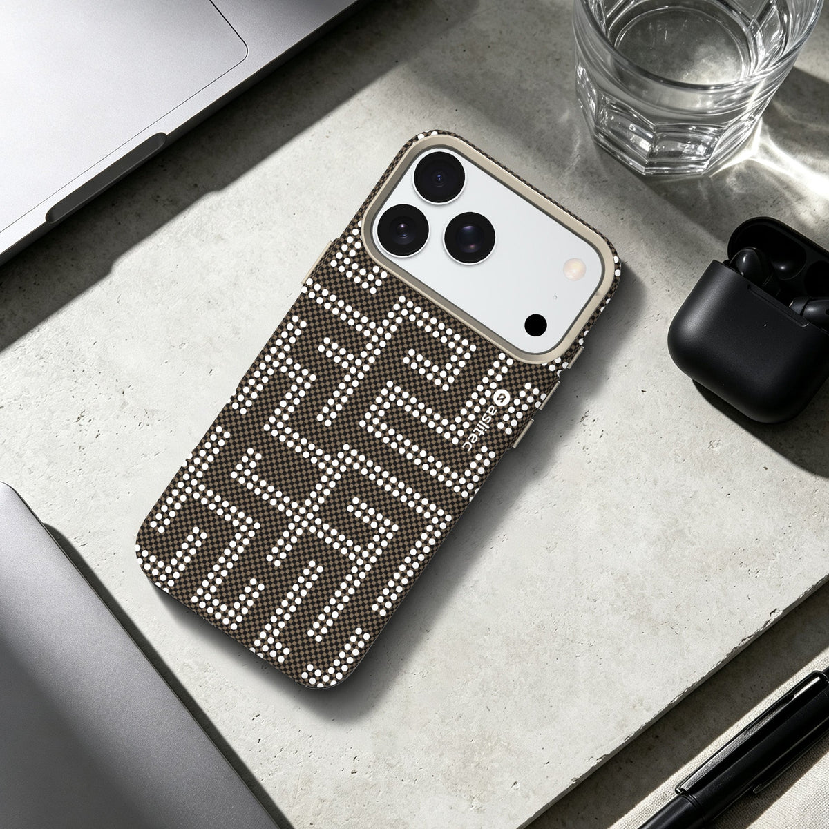 aslitec MAZEMAG MagSafe Case with Metal Accents & Maze Pattern for iPhone 18 Pro Max