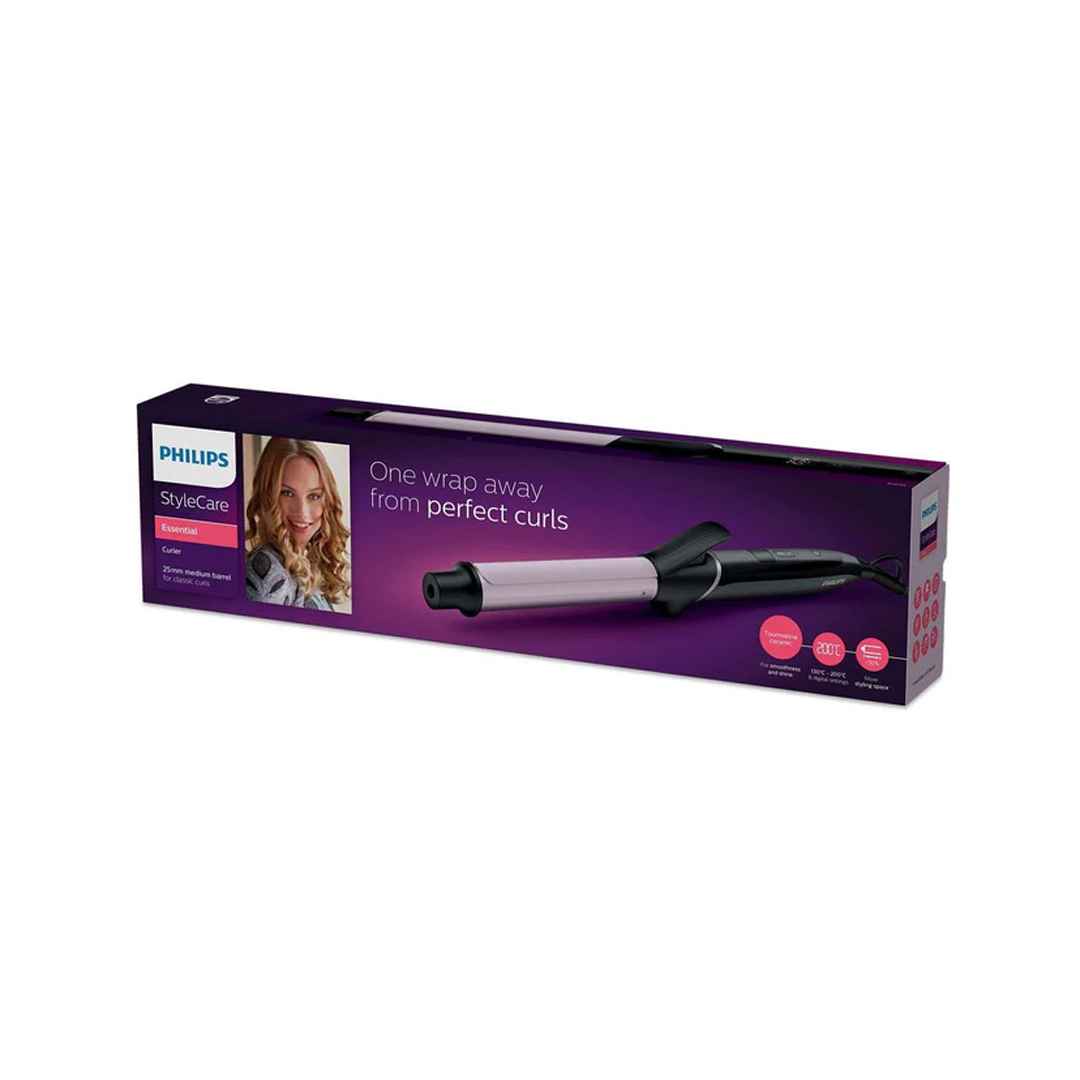 Philips StyleCare Hair Curler with Tourmaline Ceramic Coating, 8 Digital Heat Settings, 25mm Medium Barrel | Black