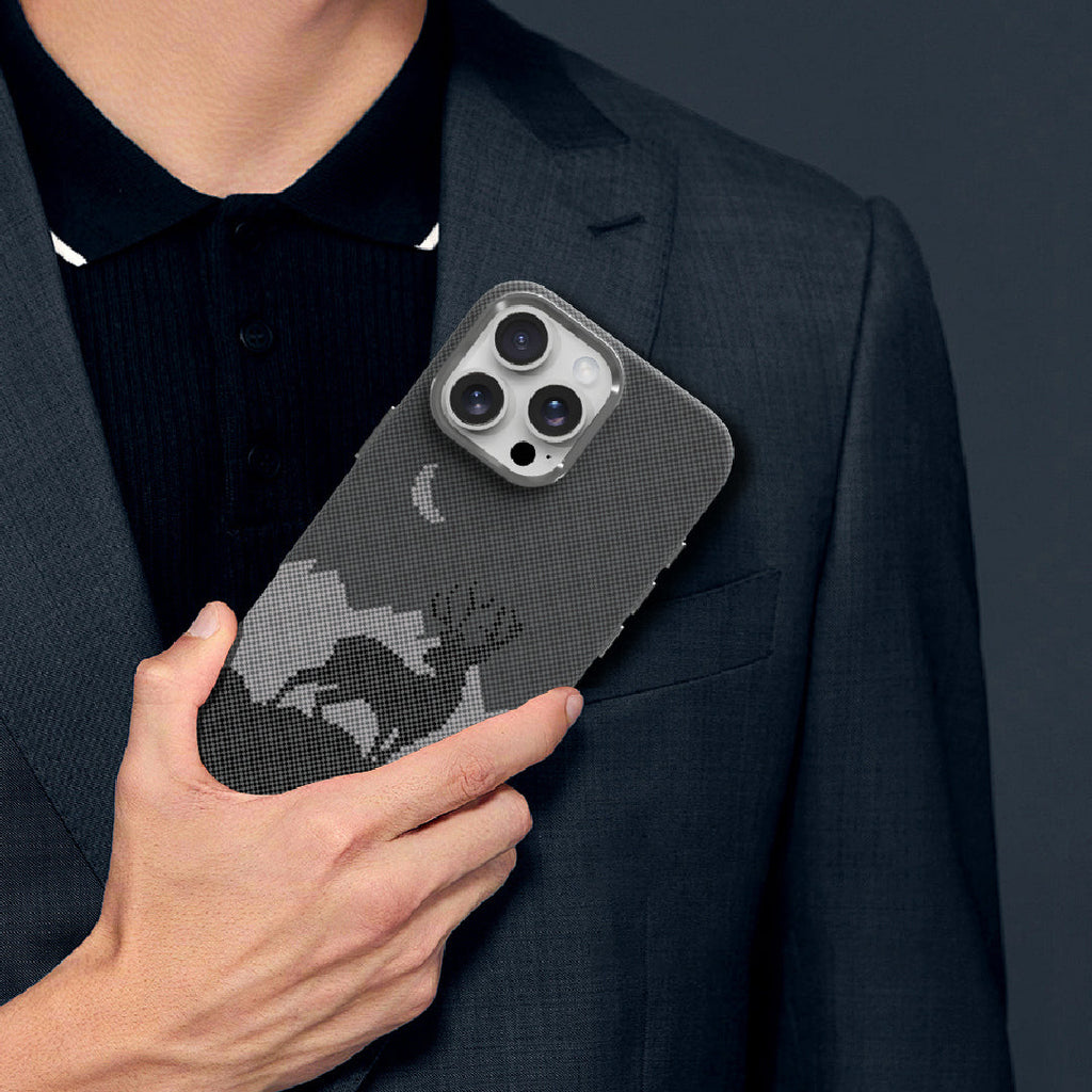 LZEL MagCarbon Deer Cover for iPhone 16 Pro Max | Black Deer